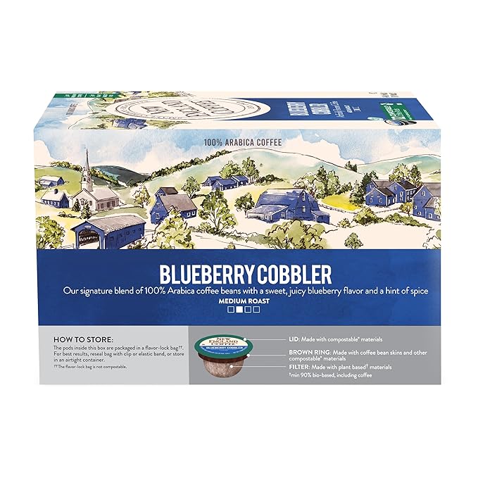 New England Coffee Blueberry Cobbler Medium Roast Single Serve Pods, 12ct Box (Pack of 1)