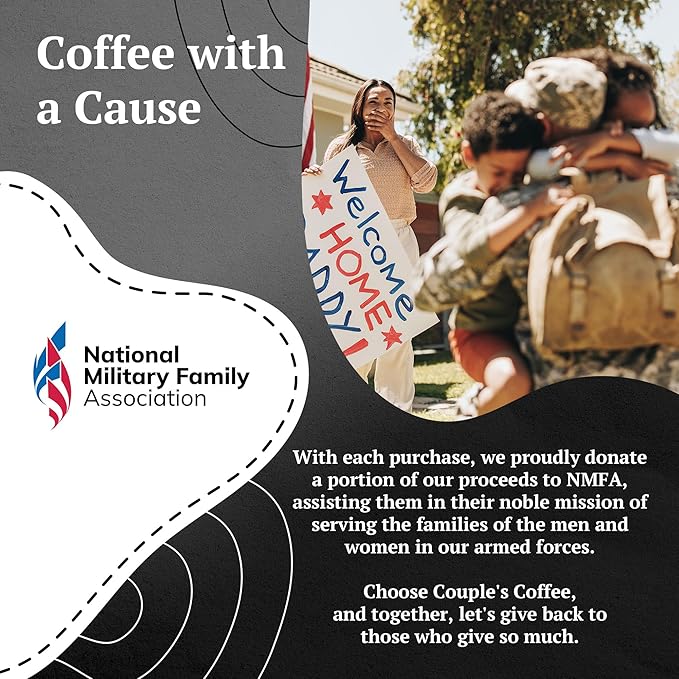 Couple’s Coffee Ground Coffee | Smooth Medium Dark Roast Blend | Gives Back to Military Families | Medium Dark and Handsome | Made with 100% Arabica Beans | 12oz