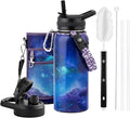32oz Insulated Water Bottle, Triple Wall Vacuum Stainless Steel Water Bottles - Keeps Cold 48H, Reusable Metal water flask Jug for Gym, Sports, Camping, Hiking,Travel, Aurora-Purple