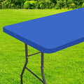 homing Rectangle Table Cloth Cover, Waterproof Polyester Elastic Fitted Tablecloth, Fits for 4 Foot Folding Tables, Washable Table Protector for Picnic, Camping, Outdoor (Blue, 24" x 48")