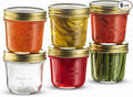 Bormioli Rocco Quattro Stagioni 6.75 oz Glass Preserving Jar (Set of 6) - Wide‑Mouth Twist‑Top Canister with Airtight Seal - Bee embossed Storage & Serving Vessel - Made in Italy, BPA‑Free