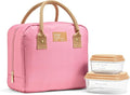 Fit & Fresh Lunch Bag For Women, Insulated Womens Lunch Bag For Work, Leakproof & Stain-Resistant Large Lunch Box For Women With Containers, Zipper Closure Bloomington Bag, Dusty Rose