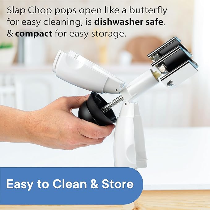 Original Slap Chop Slicer Chopper with Stainless Steel Blades & Butterfly Opening for Easy Cleaning - Vegetable Chopper Gadget, Mini Chopper for Salads - Kitchen Accessory