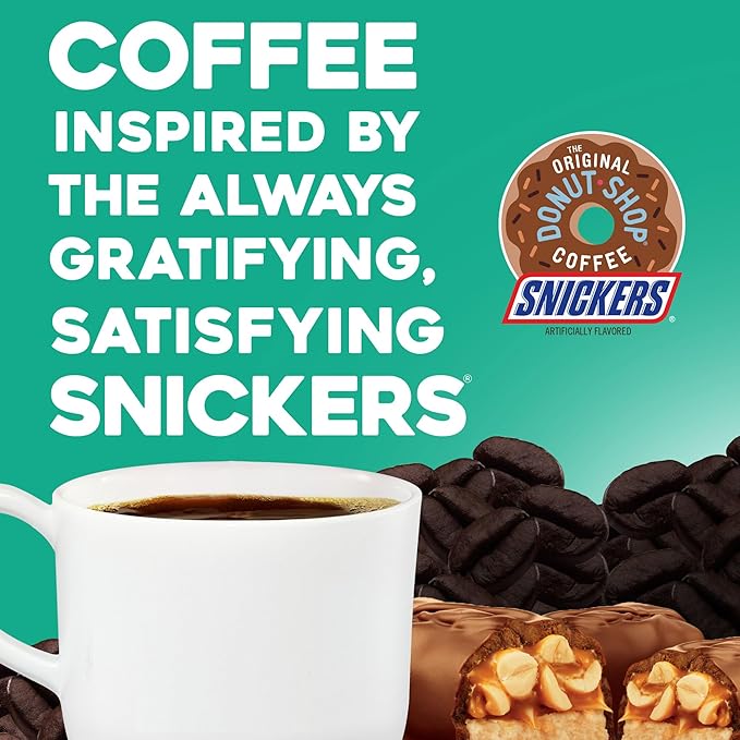 The Original Donut Shop Snickers Coffee, Keurig Single Serve K-Cup Pods, Flavored Coffee, 96 Count (4 Packs of 24)
