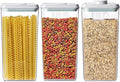 Airtight Food Storage Containers with Lids Pop Up Containers Pasta Organizer for Kitchen Pantry Cereal Snack Flour Sugar Coffee (3pc 3300ml / 3.48qt)