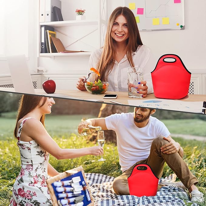 Neoprene Lunch Bag for Women Insulated Lunch Tote Bags Washable Lunch Container Box for Work Picnic Lightweight Meal Prep Bags for Men