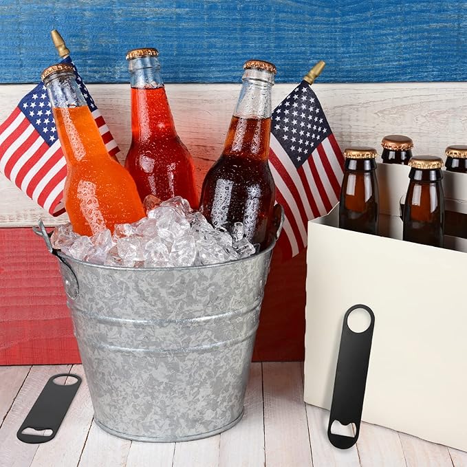 30 Pcs Flat Bottle Opener 7 Inch Black Stainless Steel Beer bottle Openers Heavy Duty Bar Blade Solid Bottle Cap Opener Funny Bartender Bottle Opener for Kitchen Restaurant Party Supplies