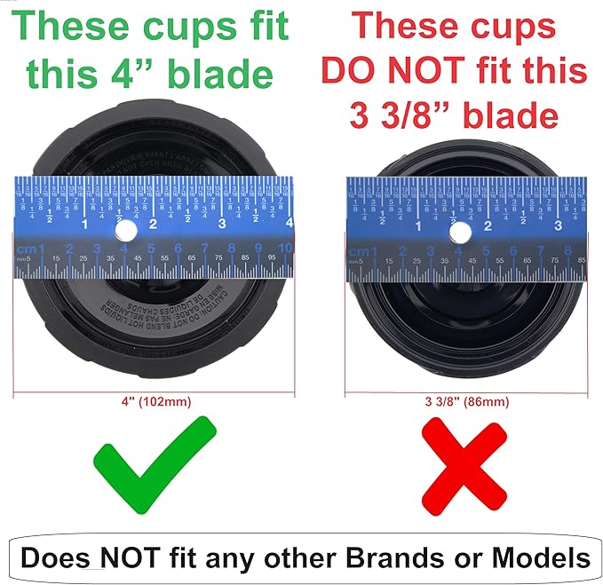 Blendin 18 Ounce Small Cup Jar with Sip N Seal Lids - Replacement Cup Compatible with Nutri Ninja Auto-iQ 1000w Series and Duo Blenders - Premium Blender Cups Replacement (2 Pack)