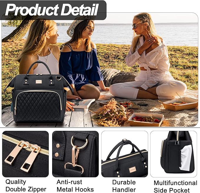 Weitars Lunch Bag for Women Cute Lunch Bag For Work,Insulated Lunch Box Cooler Bag Leakproof Wide-Open Lonchera Lunchbag Lunch Tote With Pockets And Adjustable Strap For Office Picnic Beach