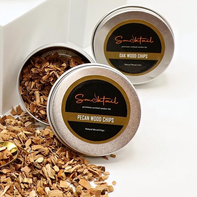 Cocktail Smoker Wood Chips Variety Pack - 4-Pack | Wood Chips Refill for Cocktail Smokers - Bar Accessories Bartender Kit - Works with All Cocktail Smokers Old Fashioned Smoker Chips