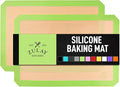 Zulay Kitchen (2 Pack) Silicone Baking Mat Sheet Set - Reusable Baking Mat Nonstick - Half Sheet Baking Mat For Oven - 16.5" x 11.6" (Light Green)