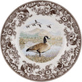 Spode Woodland Canadian Goose Dinner Plate - 10.5 Inch Fine Earthenware with British Flowers Border, Microwave, Oven, Freezer & Dishwasher Safe - Hunting-Inspired Thanksgiving Plate, Made in England