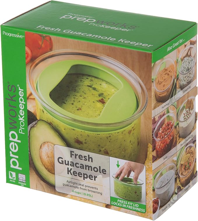 ProKeeper Fresh Guacamole Plastic Kitchen Storage Container with Airtight Lid (Green), for Guacamole and Food Storage