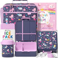 Fimibuke Kids Bento Snack Lunch Box with 4 Compartment, Insulated lunch Bag, Stainless Steel Vacuum Thermos Food Jar, Ice Pack, Utensils Set, Birthday Gift for Age 3-12 Back to School Toddler Girl Boy
