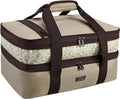 MIER Insulated Double Casserole Carrier Bag Thermal Lunch Tote for Lasagna Lugger, Potluck Parties, Picnic, Beach, Fits 9 x 13 Inches Baking Dish, Casserole Dish, Expandable by Mid Zipper, Khaki