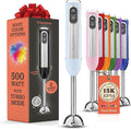 Powerful Immersion Blender, Electric Hand Blender 500 Watt with Turbo Mode, Detachable Base. Handheld Kitchen Blender Stick for Soup, Smoothie, Puree, Baby Food, 304 Stainless Steel Blades (White)