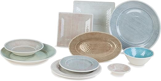 Carlisle FoodService Products Grove Reusable Plastic Plate Appetizer Plate with Rim for Home and Restaurant, Melamine, 7 Inches, Smoke, (Pack of 12)