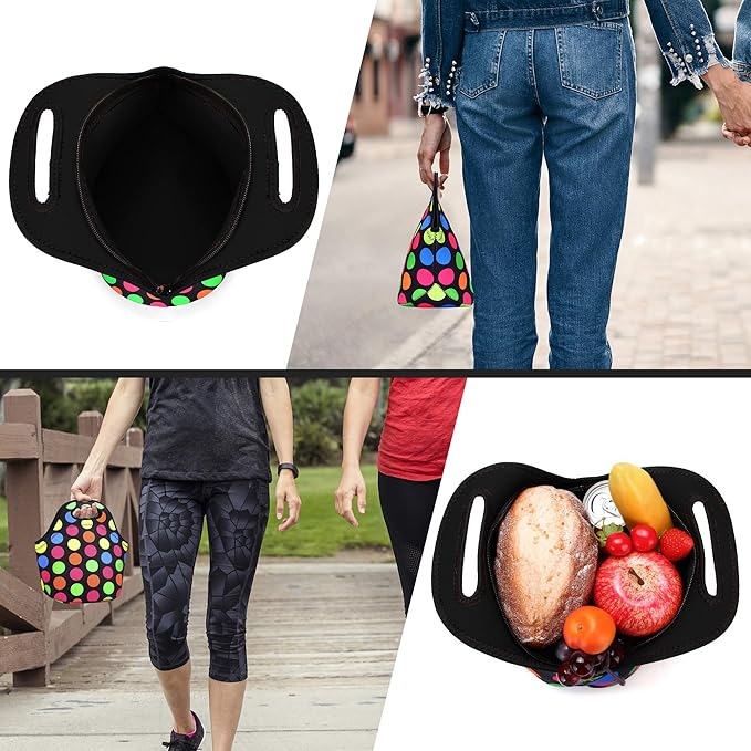 Neoprene Lunch Bag for Women Insulated Lunch Tote Bags Washable Lunch Container Box for Work Picnic Lightweight Meal Prep Bags for Men