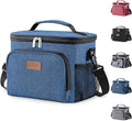Lifewit Reusable Insulated Lunch Bag for Men, Lunch Box Women, Portable Cooler Freezable Soft Lunchbox Leakproof with Adjustable Shoulder Strap for Adult for Work Picnic or Travel, Dark Blue 9L