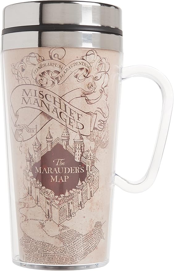 Spoontiques Harry Potter Solemnly Swear Insulated Travel Mug, Off-White