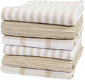 KAF Home Premium Kitchen Towels (18" x 28"), Large 100% Cotton, Flat & Terry Absorbent Dish Towel Set (Beige, 18 x 28-6 Pack)
