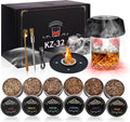 Electric Whiskey Smoker Kit with 6 LED Lights & Rechargeable Built-in Lighter, No Butane Needed, 6 Flavored Wood Chips for Old Fashioned Cocktail Smoker - for Father's Day Gifts for Men, Dad, Husband