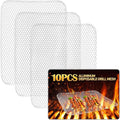 10 Pcs Disposable Grill Topper,16x12 Inch Grill Mesh Mat Disposable Pans,Non-Stick BBQ Aluminum Mats for Outdoor Grills, Easy to Clean