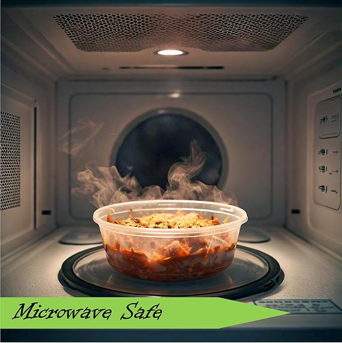 Mr Miracle Deli Containers with Lids - 24 Pack of 16 oz Clear Airtight Reusable Plastic Food and Multi-Purpose Containers - Microwave, Freezer, and Dishwasher Safe