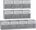 DIMJ Storage Cubes, Cube Storage Bin, 10 Pack Foldable Baskets with Window, Closet Storage Bins with Handle, 11x 11 inch Storage Cubes for Clothes, Toys, Books (Blended Gray)