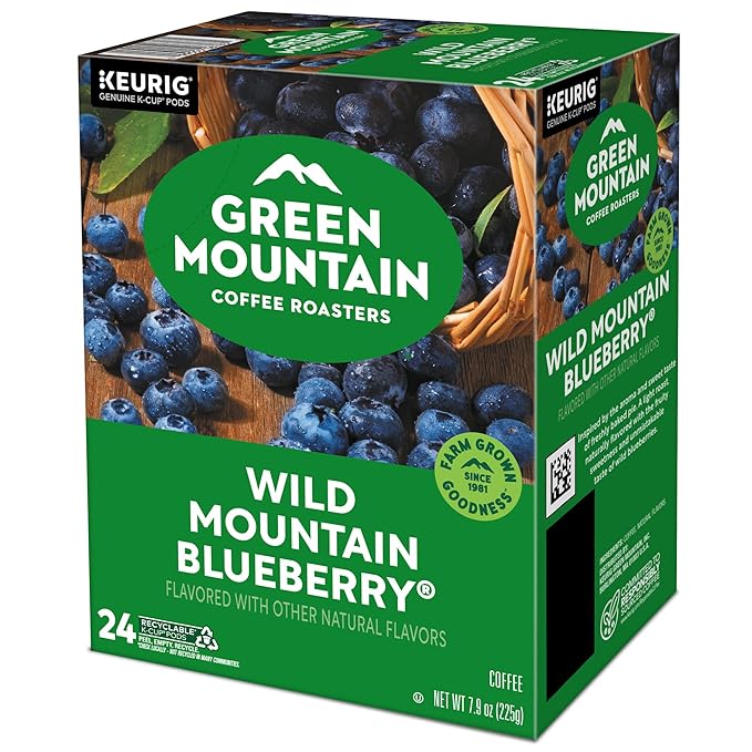 Green Mountain Coffee Roasters Wild Mountain Blueberry Keurig Single-Serve K-Cup pods, Light Roast Coffee, 96 Count