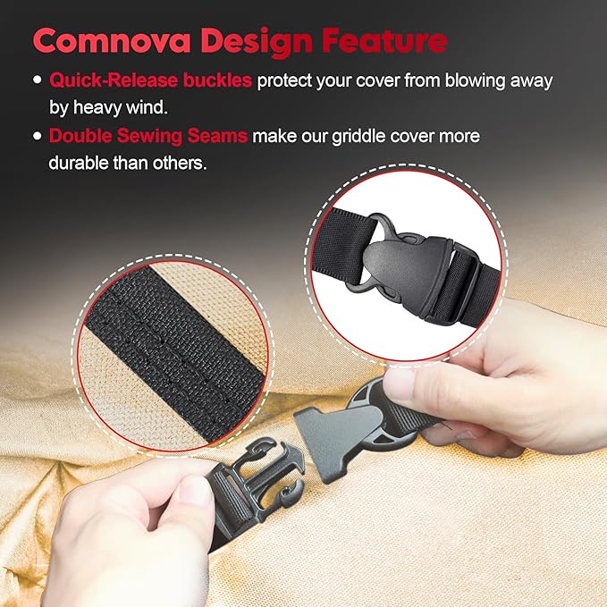 Comnova Griddle Cover for Blackstone 36 Inch Griddle Without Hood - 600D Flat Top Griddle Cover for Blackstone 36" Griddle Without Hood, Outdoor Cover Heavy Duty Waterproof for Blackstone 36" Griddle