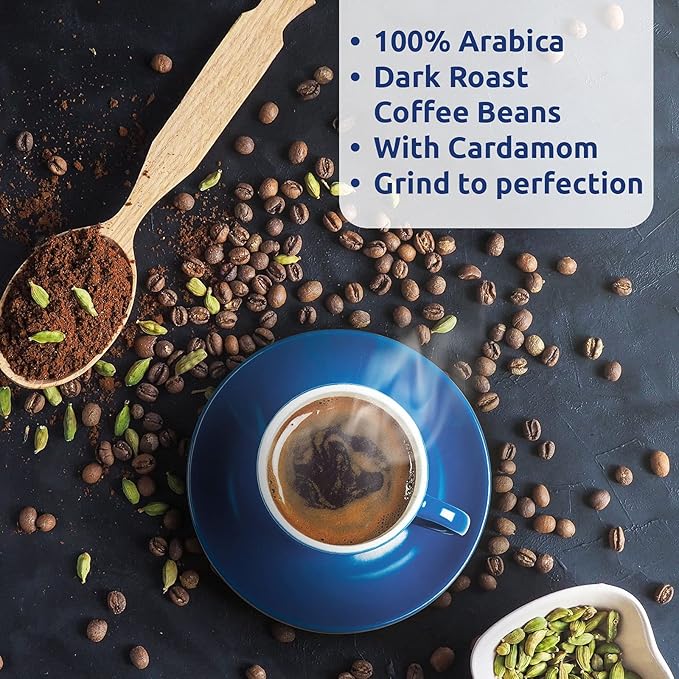 Cafe Najjar Classic with Cardamom Turkish-style ground coffee 450 g -1 lbs, Lebanon (Pack of 2)