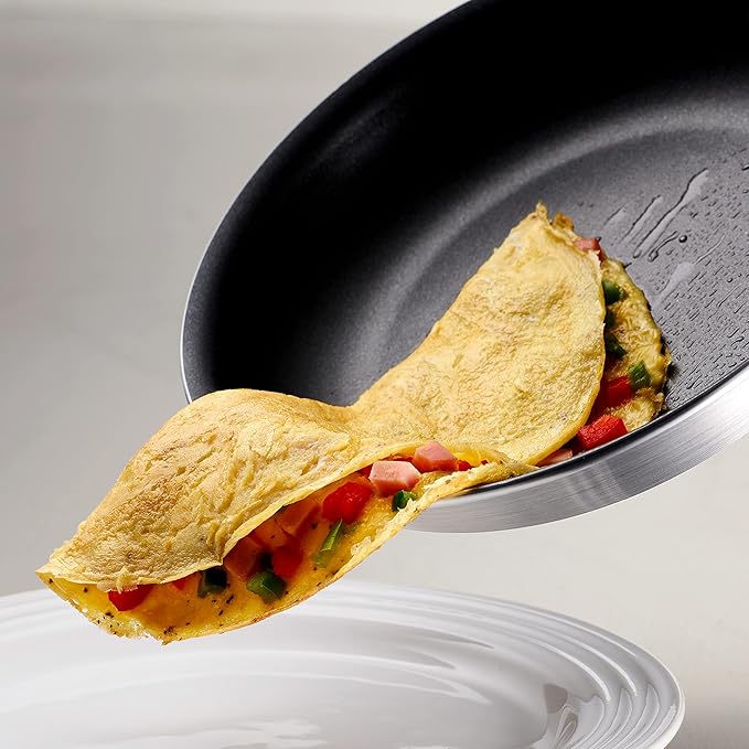 Tramontina Professional 12-Inch Non Stick Large Frying Pan, Heavy-Gauge Aluminum Skillet with Reinforced Nonstick Coating, Red Handle, Dishwasher and Oven Safe