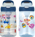 Contigo Paw Patrol Kids 14oz Plastic Water Bottles Aubrey Design with Spill-Proof Lid Silicone Straw 2-Pack Convenient for Travel/Home/School Use Dishwasher Safe