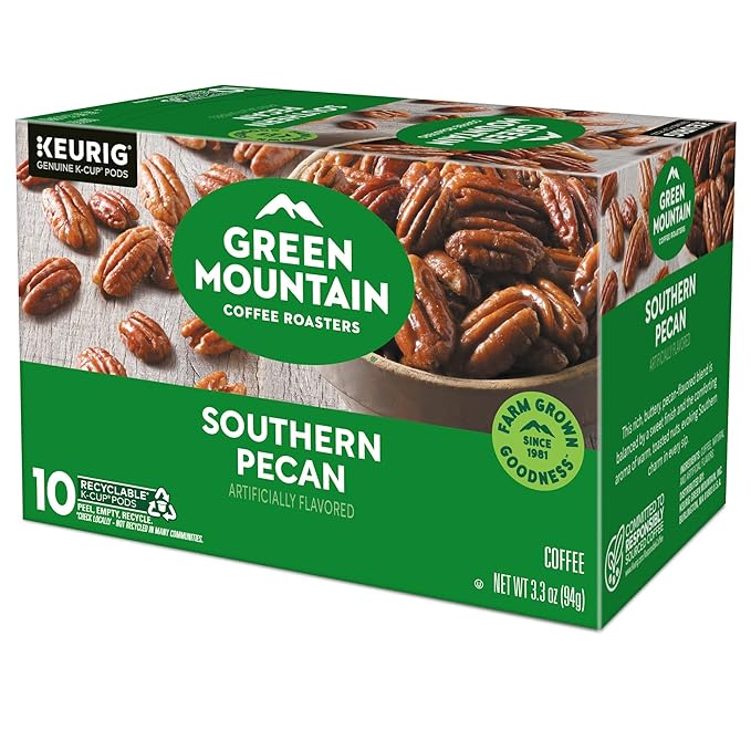 Green Mountain Coffee Roasters Southern Pecan Keurig Single-Serve K-Cup pods, Light Roast Coffee, 60 Count (6 Packs of 10)