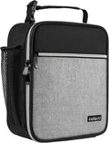 Lunch Bag, Durable Insulated Lunch Box Reusable Adults Tote Bag Lunch Box Durable Reusable for Adults (Black-Light Gray)