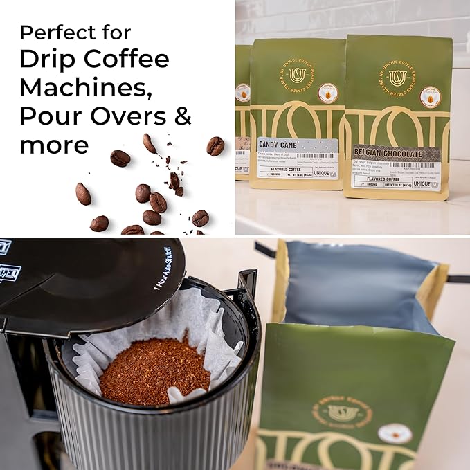 Smooth 'Belgian Chocolate' Flavored Ground Coffee, 1 LB (16 oz) bag, Medium Roast, 100% Arabica Premium Quality Flavor (Pack of 2)