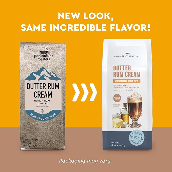 Paramount Roasters, Butter Rum Cream Flavored Ground Coffee, 1-12oz medium roast (Paramount Coffee Company)