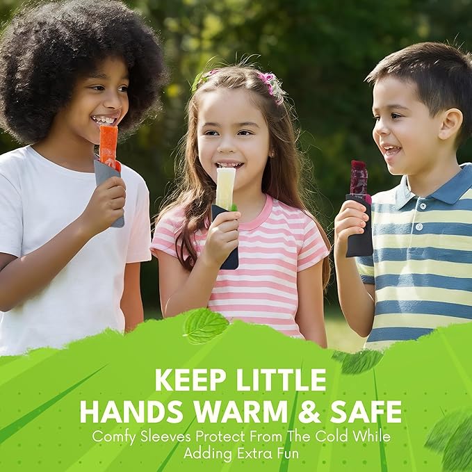 150 Disposable Popsicle Mold Bags with Zip Seals & 4 Popsicle Sleeves, 8x2" Freezer Tubes for DIY Ice Pops, Yogurt, Juice & Fruit Smoothies - Includes Funnel & Popsicle Sleeves, BPA-Free