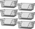 SANNO Stackable Basket Black Stackable Wire Baskets Stacking Bins for Vegetable Storage Pantry, Fridge, and Bathroom Organization,6 pack