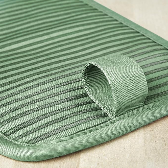 KitchenAid Beacon Two-Tone Non-Slip Pot Holder Set, Pistachio/Graphite Green, 7"x10", 2 Piece