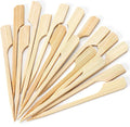 Minisland Premium 3.5 Inch Square Small Mini Bamboo Paddle Skewers for Appetizers Fruit Kabobs Sandwiches Cocktail Party Finger Food Sticks 3mm Thick 100 Counts -MSL162S