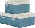 TheWarmHome Storage Baskets for Organizing - Extra Large 3 Pack 17x14x10 inch Storage Bins for Shelves Closet Nursery Bathroom Bedroom Baby Clothes Dog Toy Home Organization (White & Green)