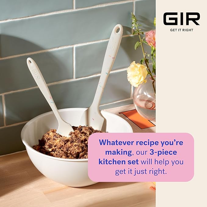 GIR: Get It Right 3-Piece Ultimate Silicone Kitchen Utensils Set - Spatula, Flip & Spoonula - Non toxic Cooking Utensils for Nonstick Cookware, Cooking and Baking - Mint