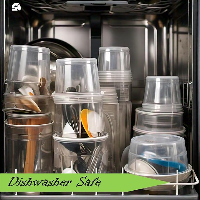 Mr Miracle Deli Containers with Lids - 24 Pack of 16 oz Clear Airtight Reusable Plastic Food and Multi-Purpose Containers - Microwave, Freezer, and Dishwasher Safe
