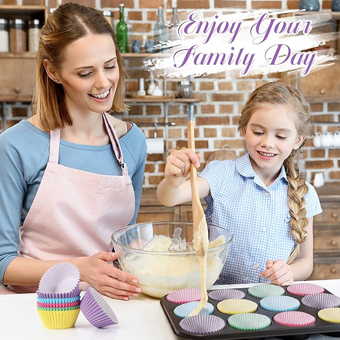 Baking Cups, 100 pieces Paper Baking Cups Wrappers Nonstick Muffin Molds Baking Cup Holders for Wedding, Birthday, Baby Shower or Holiday Party