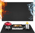 24x48in Heat Resistant Grill Mats for Outdoor Grill to Protect Your Prep Table and Outdoor Grill Table - Fire Proof & Water Proof & Oil Proof BBQ Mat - Black (1mm)