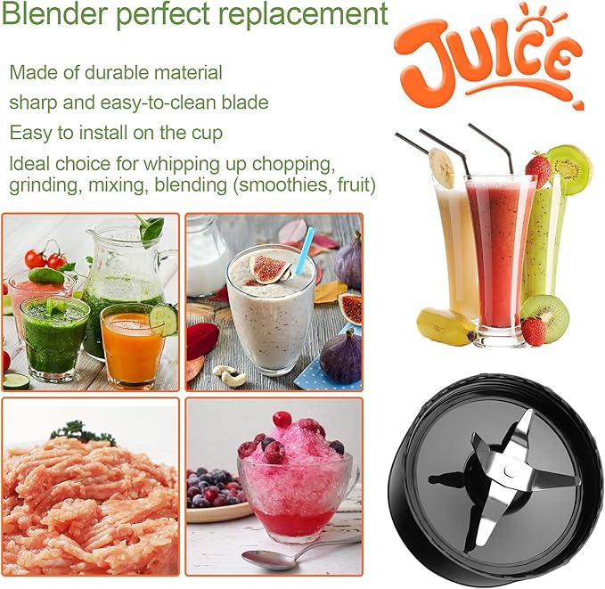 1-pack Magic Bullet Replacement Parts Cross Blades Compatible with Magic Bullet 250w Blender, Juicer and Mixer (Model MB1001)