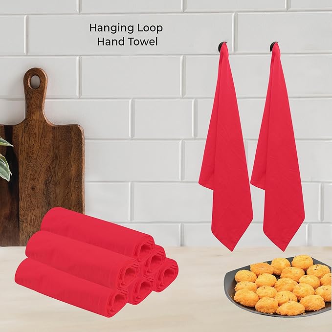 Urban Villa Flour Sack Red Kitchen Towels 100% Cotton Highly Absorbent Dish Towels for Bread Proofing Baking Drying Dinnerware Glass Embroidery DIY Projects Zero Lint 27x27 Inches (4 Pack)