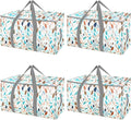 BALEINE 4-Pack Oversized Moving Bags with Reinforced Handles, Heavy-Duty Storage Tote for Clothes, Moving Supplies (Mosaic, 4-Pack)